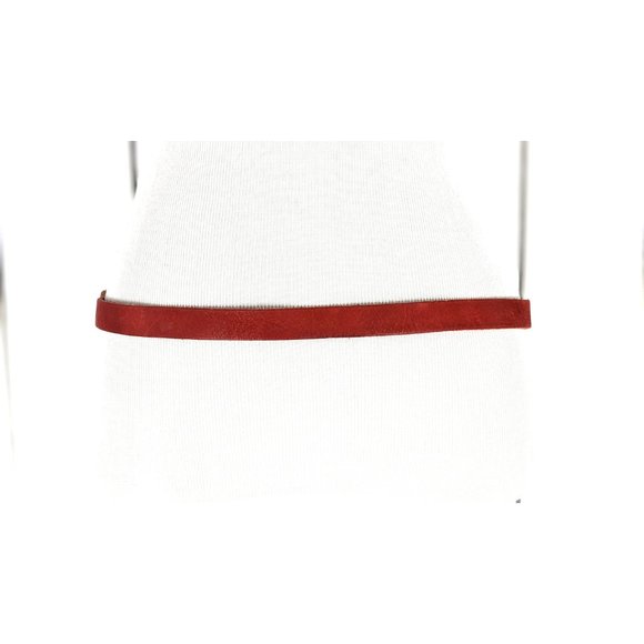 Vintage red skinny leather belt large - Picture 3 of 3